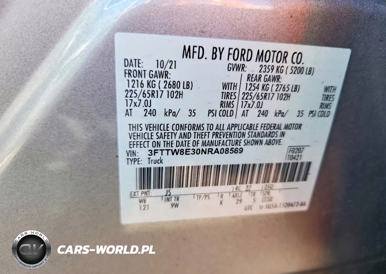 2022 Ford Maverick Xl VIN:3FTTW8E30NRA08569 - 12
