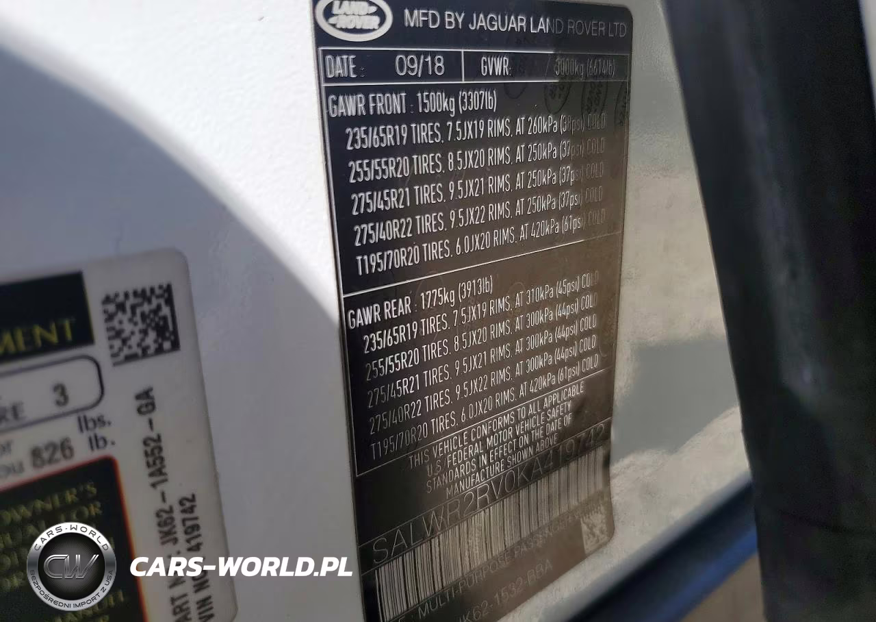 2019 Land Rover Range Rover Sport Hse VIN:SALWR2RV0KA419742 - 14