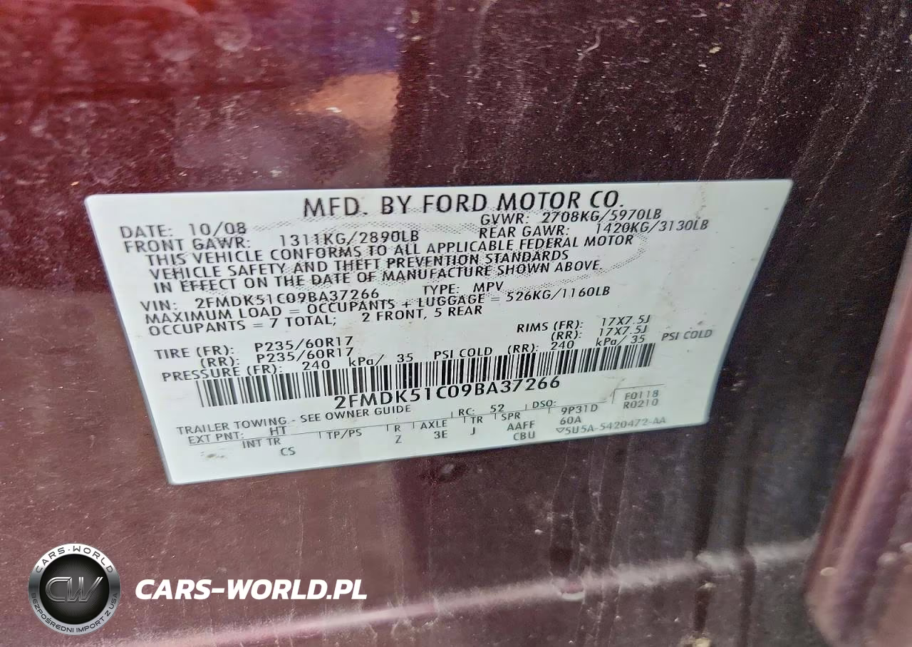 2009 Ford Flex Se VIN:2FMDK51C09BA37266 - 14