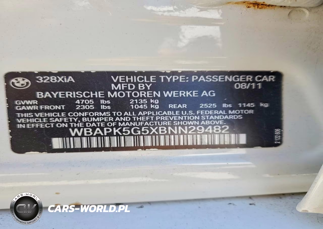 2011 BMW 328 I Sulev VIN:WBAPK5G5XBNN29482 - 12