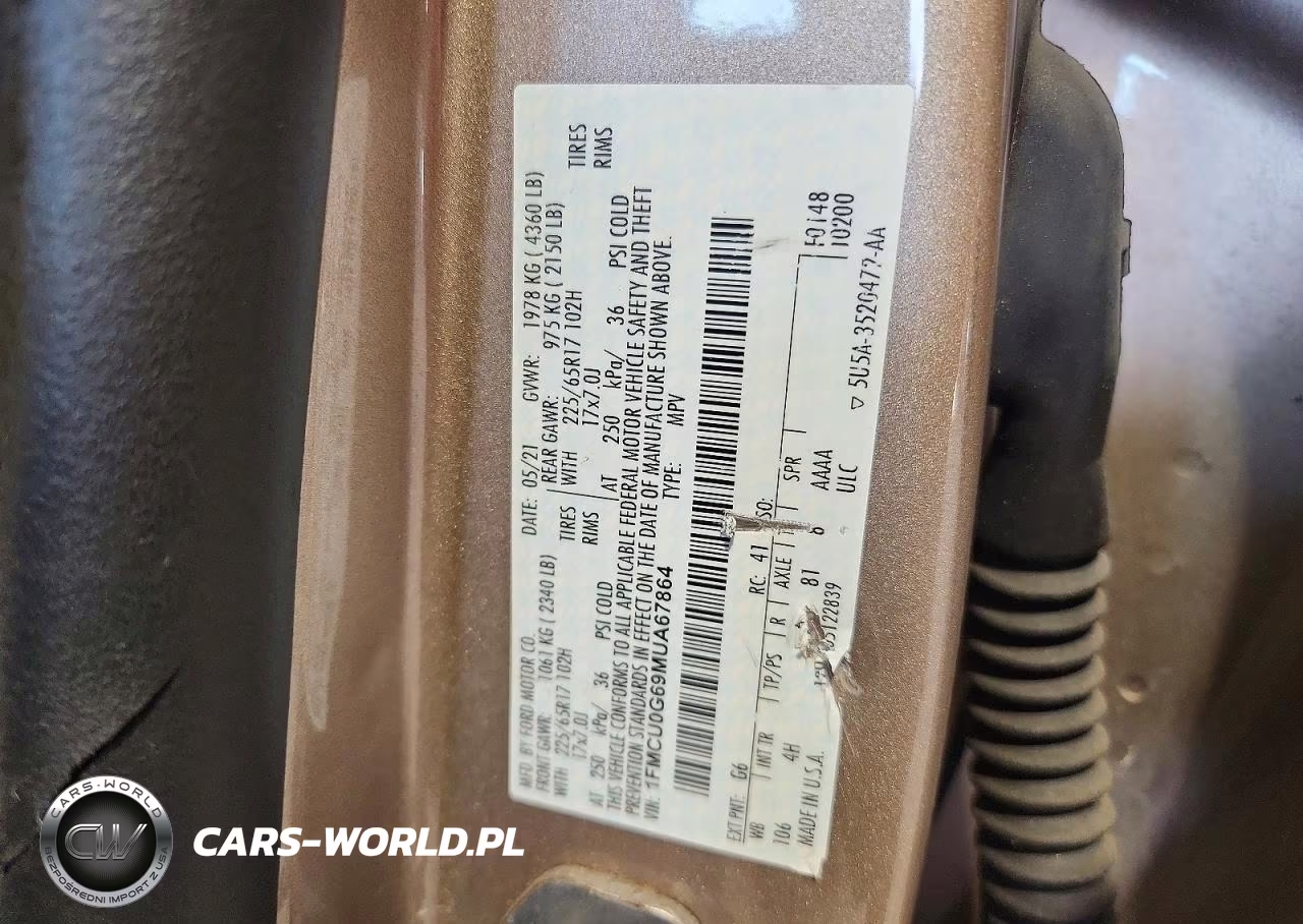 2021 Ford Escape Se VIN:1FMCU0G69MUA67864 - 13