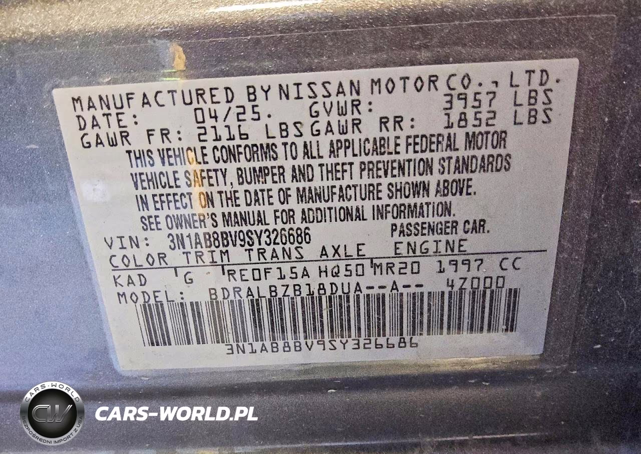 2025 Nissan Sentra S VIN:3N1AB8BV9SY326686 - 12