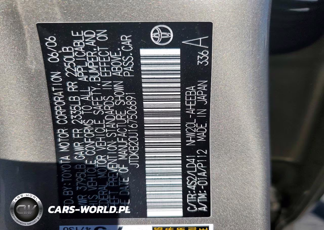 2006 Toyota Prius Base VIN:JTDKB20U167506891 - 12