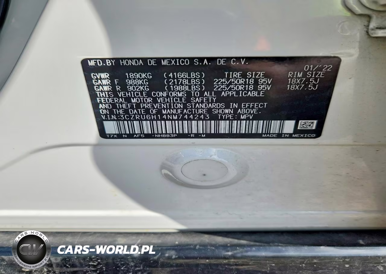 2022 Honda Hr-V Awd Sport VIN:3CZRU6H14NM744243 - 13