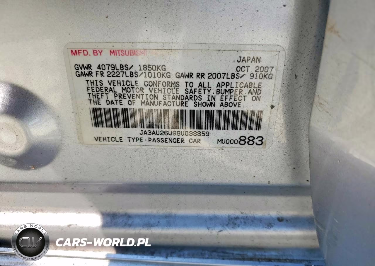2008 Mitsubishi Lancer Es VIN:JA3AU26U98U038859 - 12