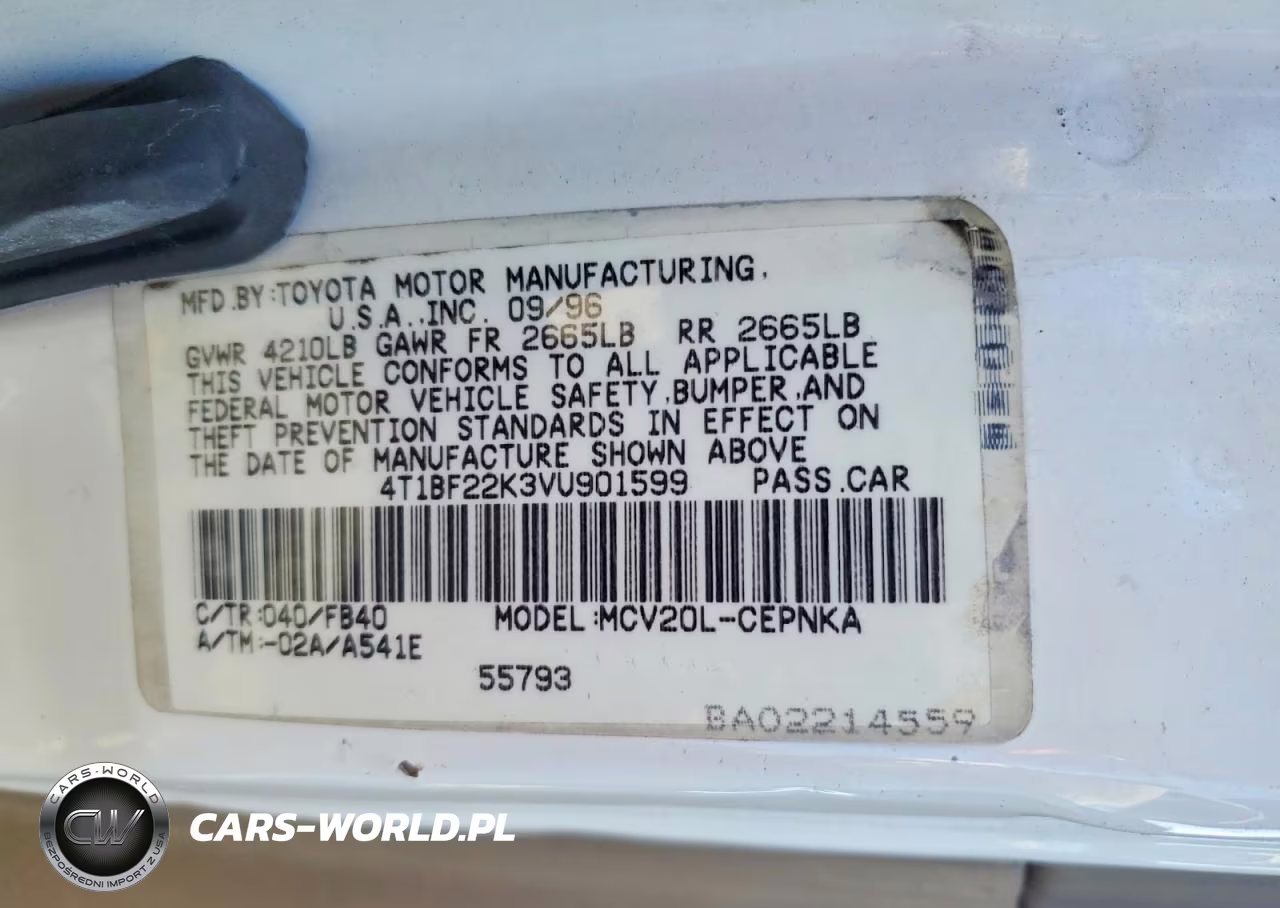 1997 Toyota Camry Le V6 VIN:4T1BF22K3VU901599 - 12