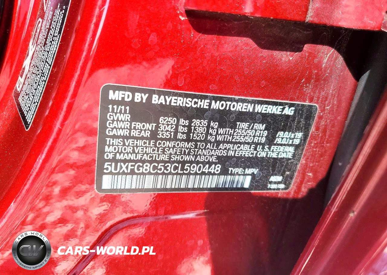 2012 BMW X6 VIN:5UXFG8C53CL590448 - 13