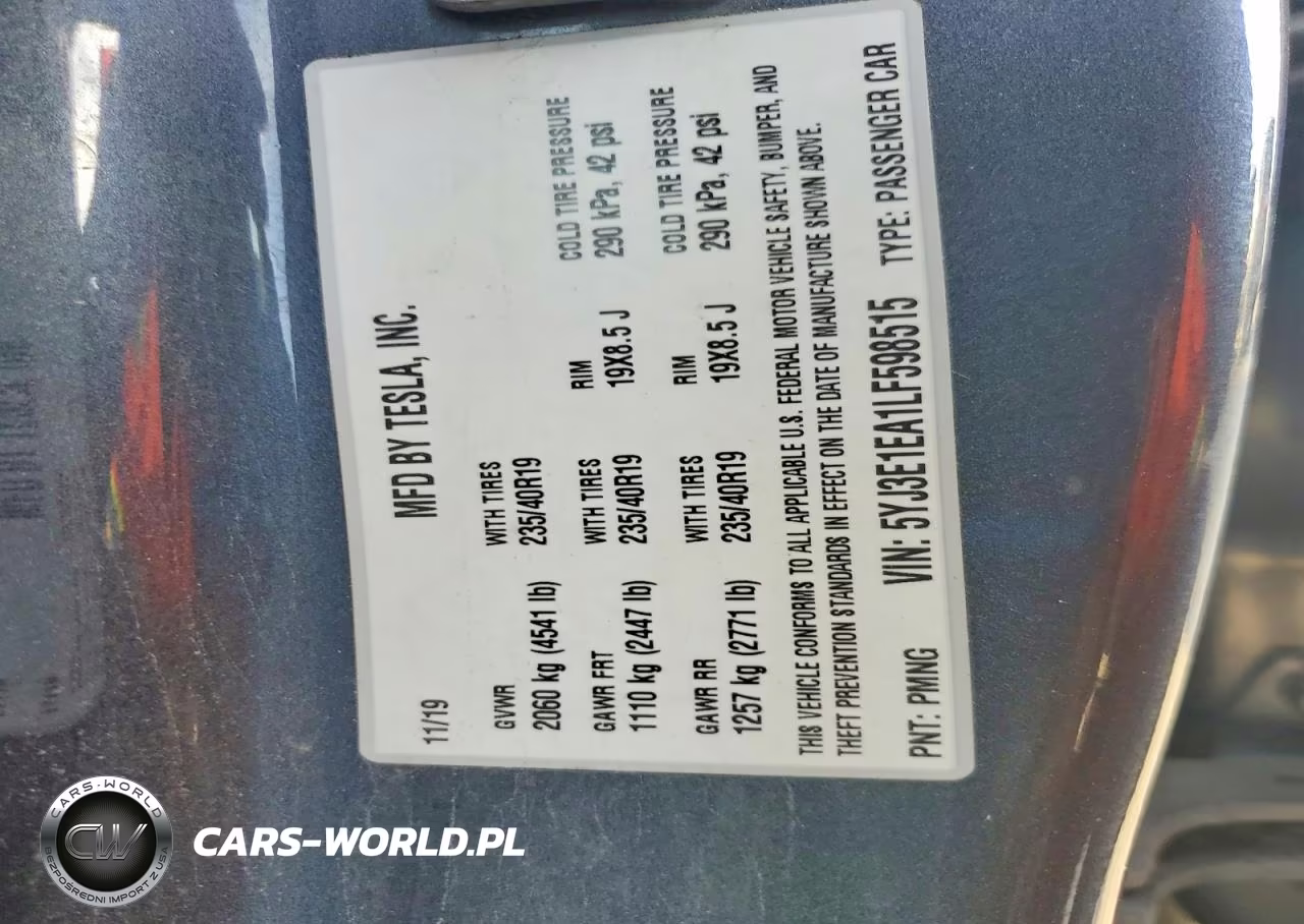 2020 Tesla Model 3 VIN:5YJ3E1EA1LF598515 - 12
