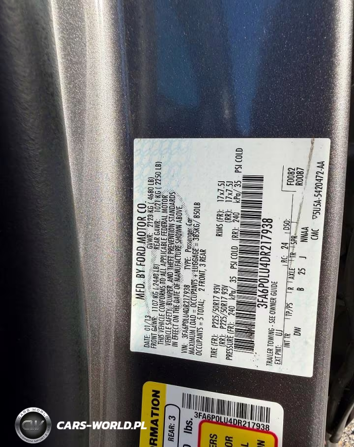 2013 Ford Fusion Se Hybrid VIN:3FA6P0LU4DR217938 - 10