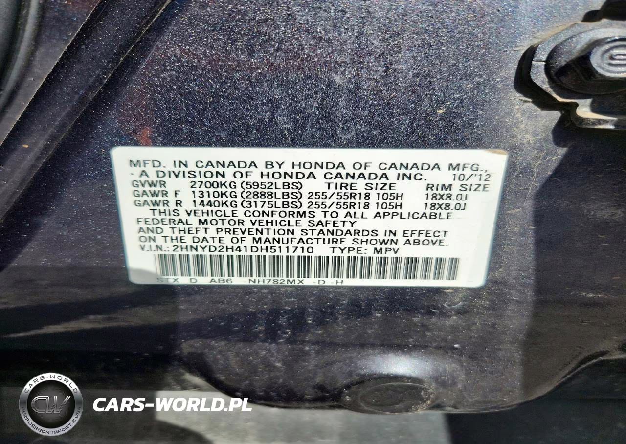 2013 Acura Mdx Technology VIN:2HNYD2H41DH511710 - 13