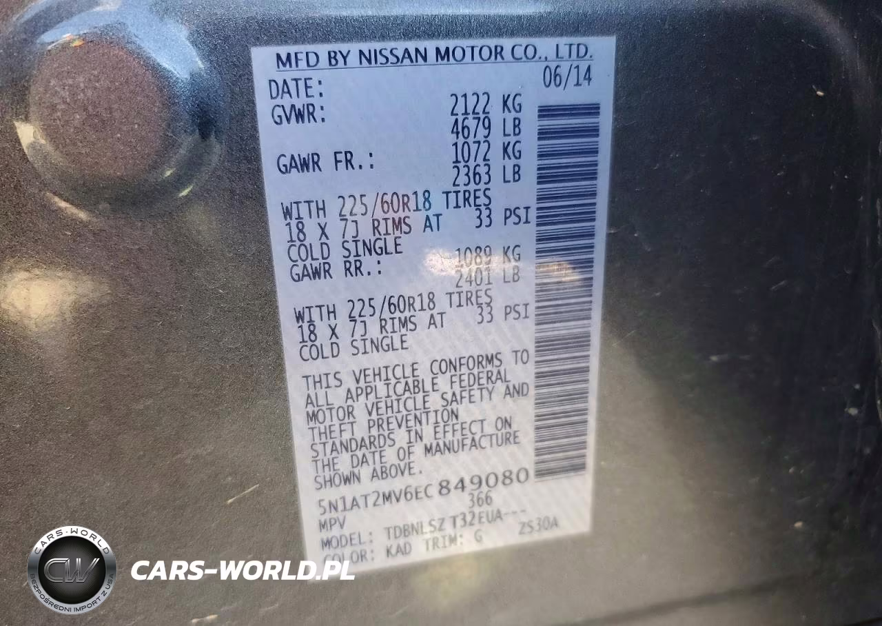 2014 Nissan Rogue Sl VIN:5N1AT2MV6EC849080 - 13