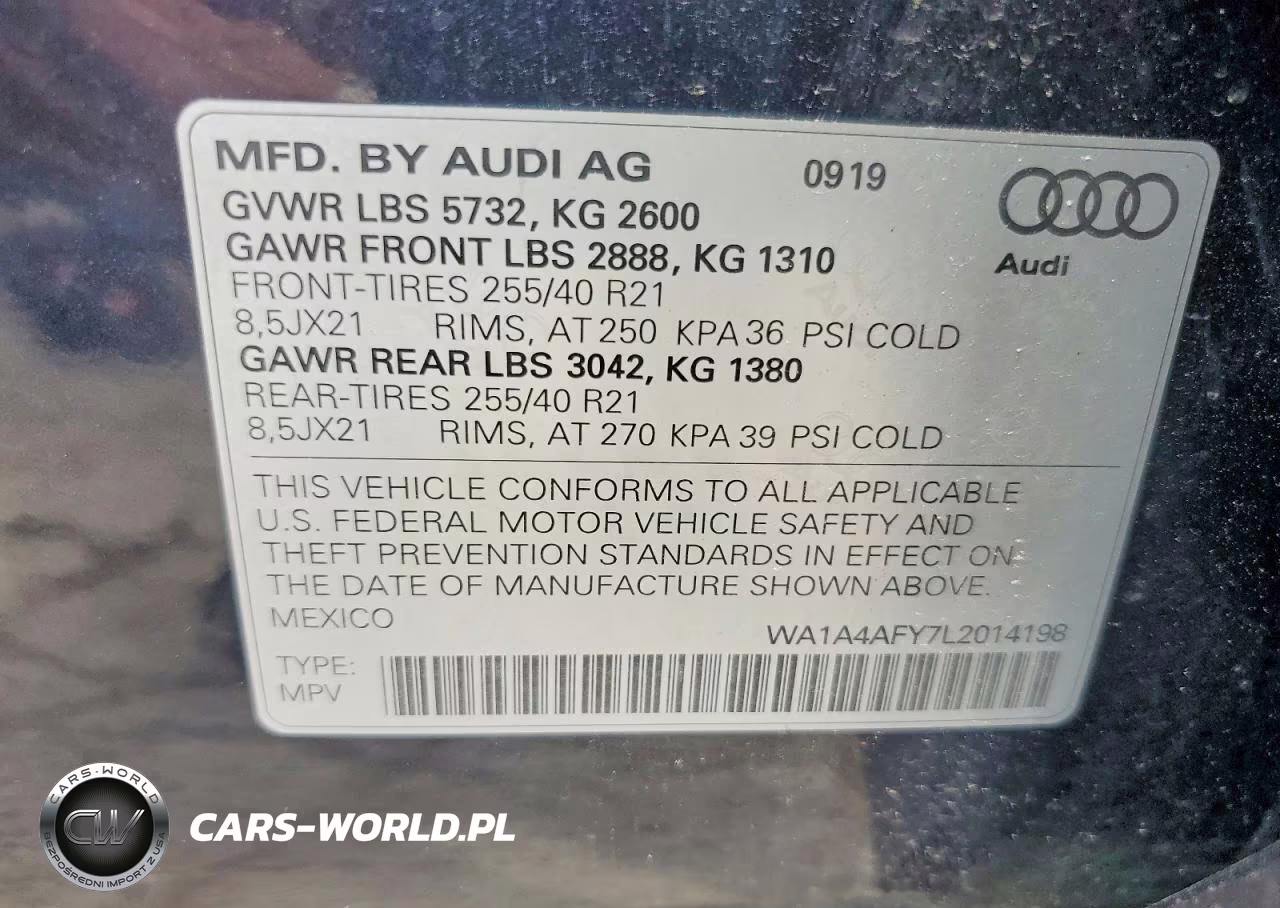 2020 Audi Sq5 Premium VIN:WA1A4AFY7L2014198 - 14
