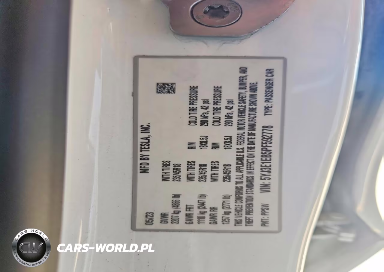 2023 Tesla Model 3 VIN:5YJ3E1EB5PF592778 - 12