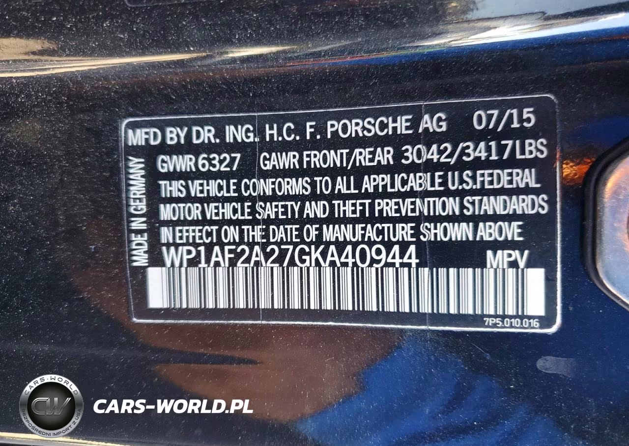 2016 Porsche Cayenne VIN:WP1AF2A27GKA40944 - 12