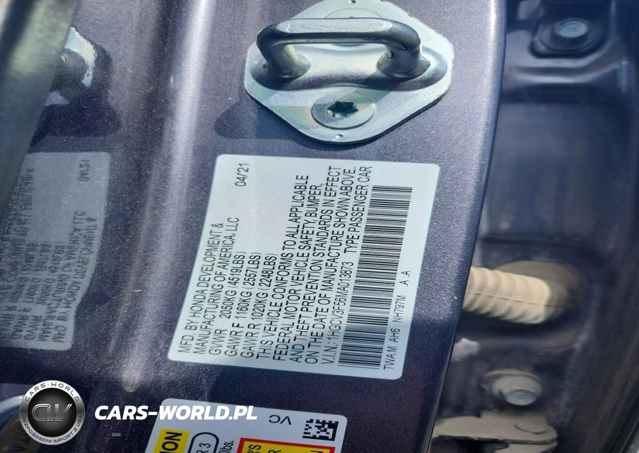 2021 Honda Accord Hybrid Exl VIN:1HGCV3F56MA013873 - 12