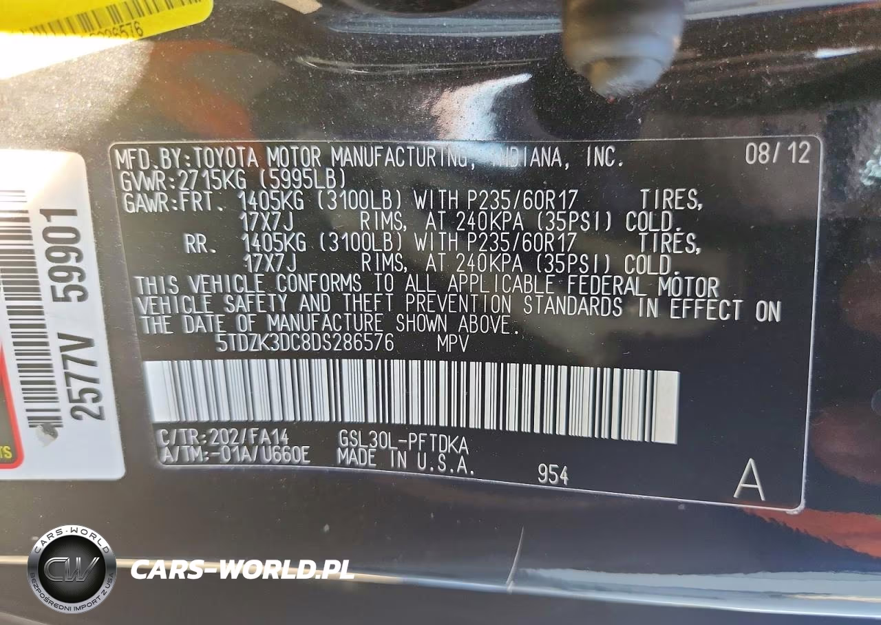 2013 Toyota Sienna L 7-Passenger VIN:5TDZK3DC8DS286576 - 14