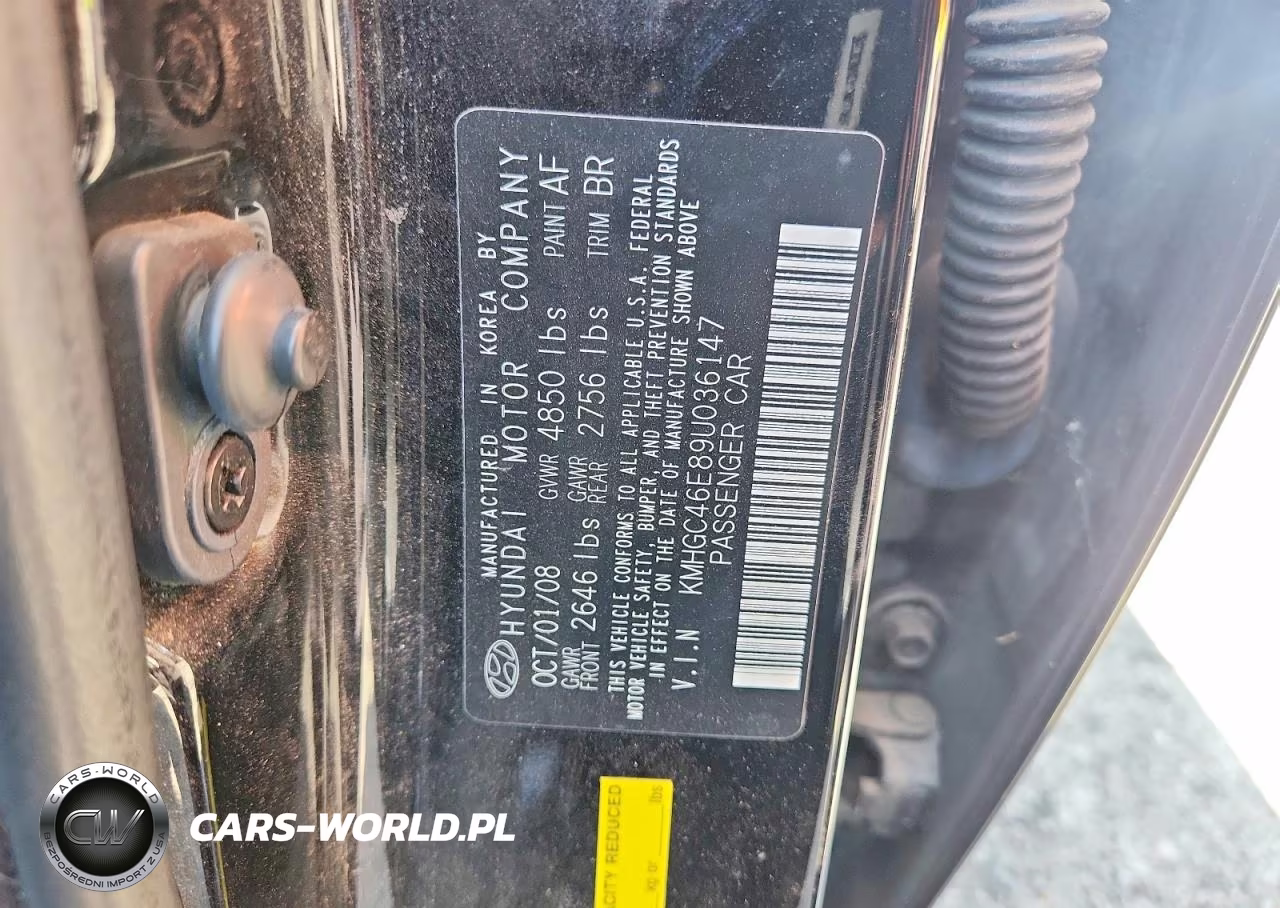 2009 Hyundai Genesis 3.8L VIN:KMHGC46E89U036147 - 12
