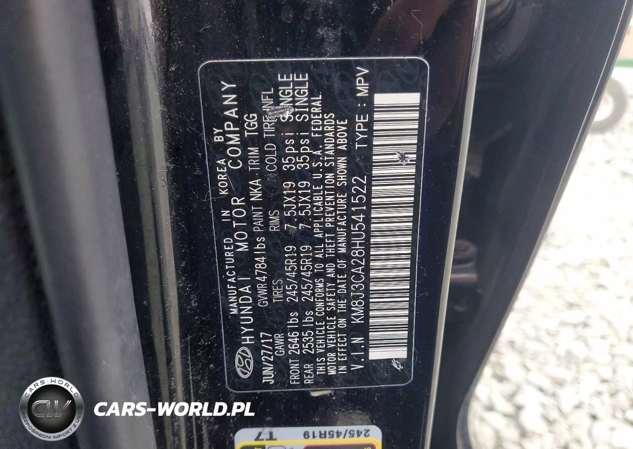 2017 Hyundai Tucson Sport VIN:KM8J3CA28HU541522 - 13