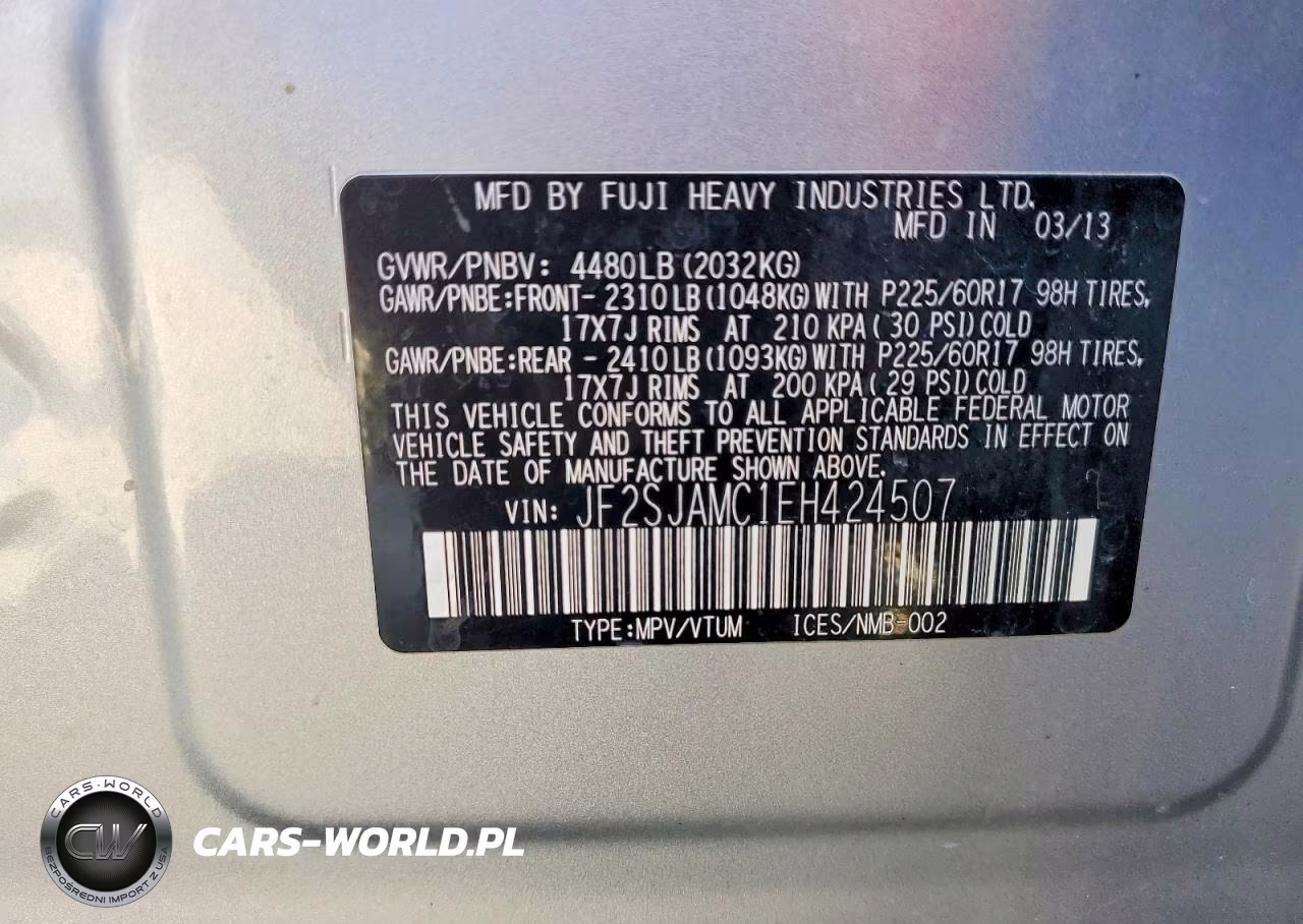 2014 Subaru Forester 2.5I Touring VIN:JF2SJAMC1EH424507 - 13