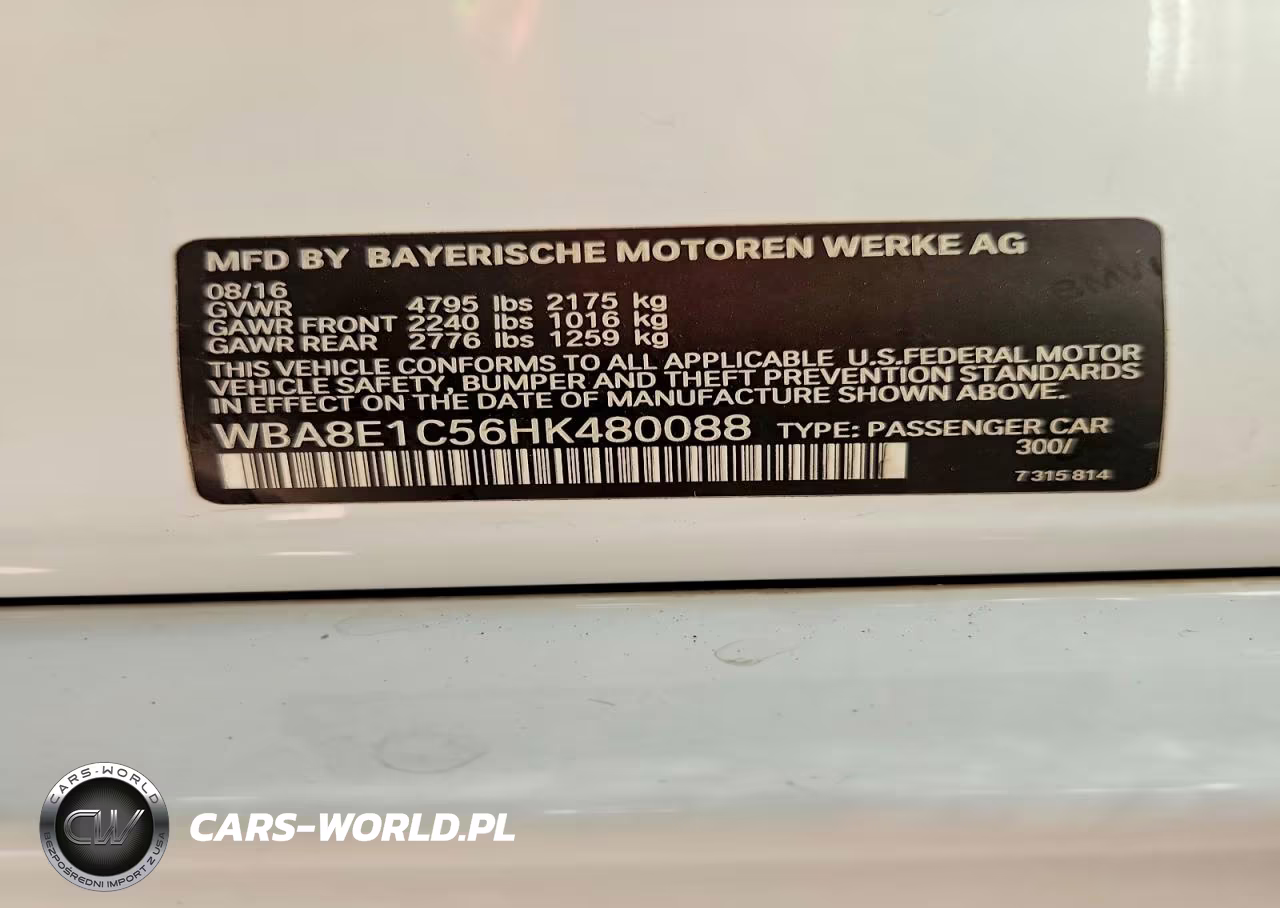 2017 BMW 330E VIN:WBA8E1C56HK480088 - 12