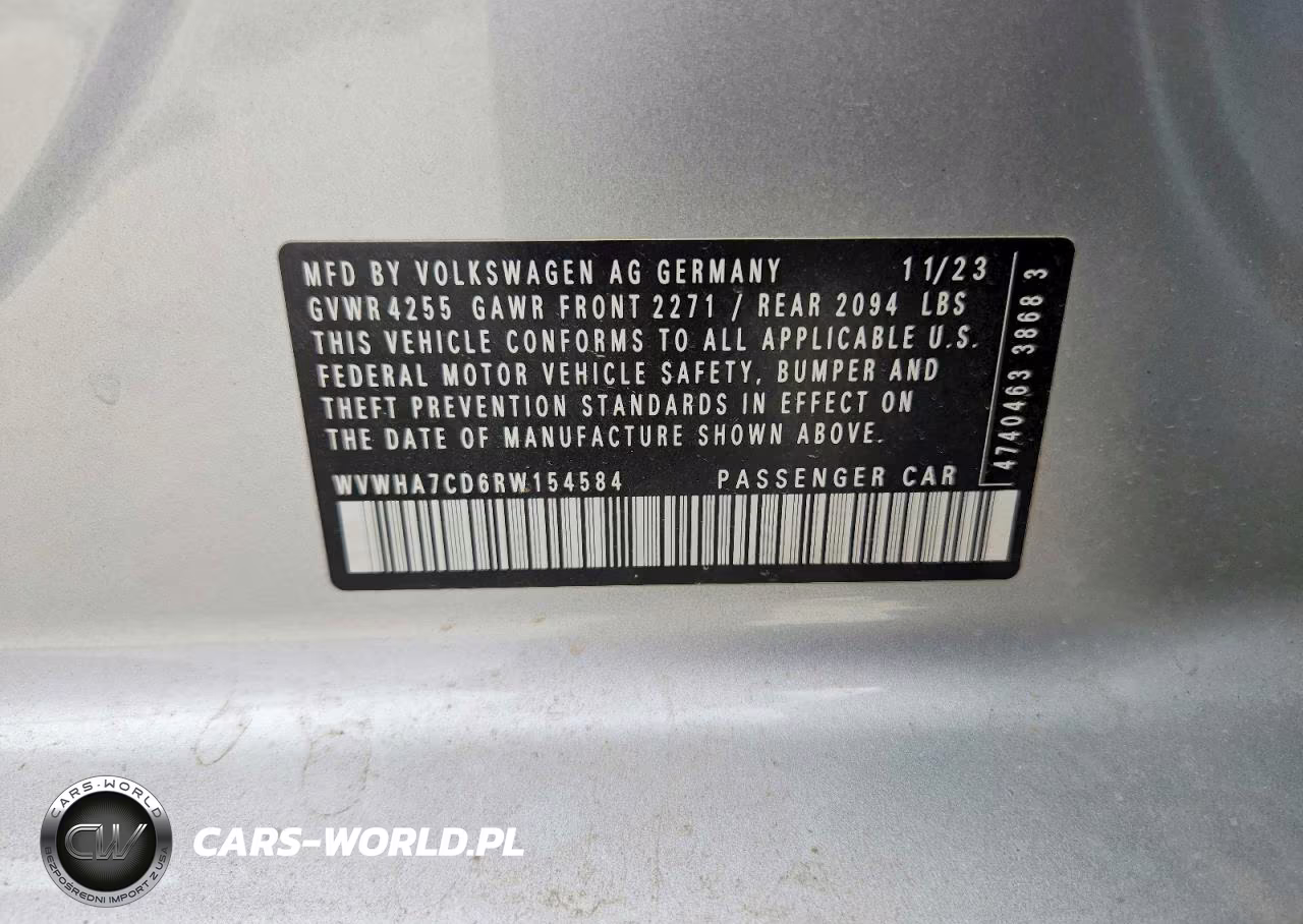 2024 Volkswagen Gti S VIN:WVWHA7CD6RW154584 - 13