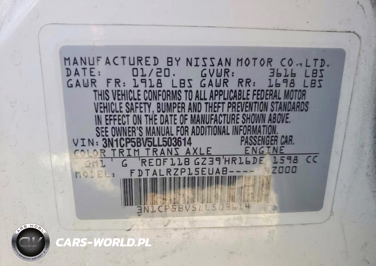 2020 Nissan Kicks S VIN:3N1CP5BV5LL503614 - 13