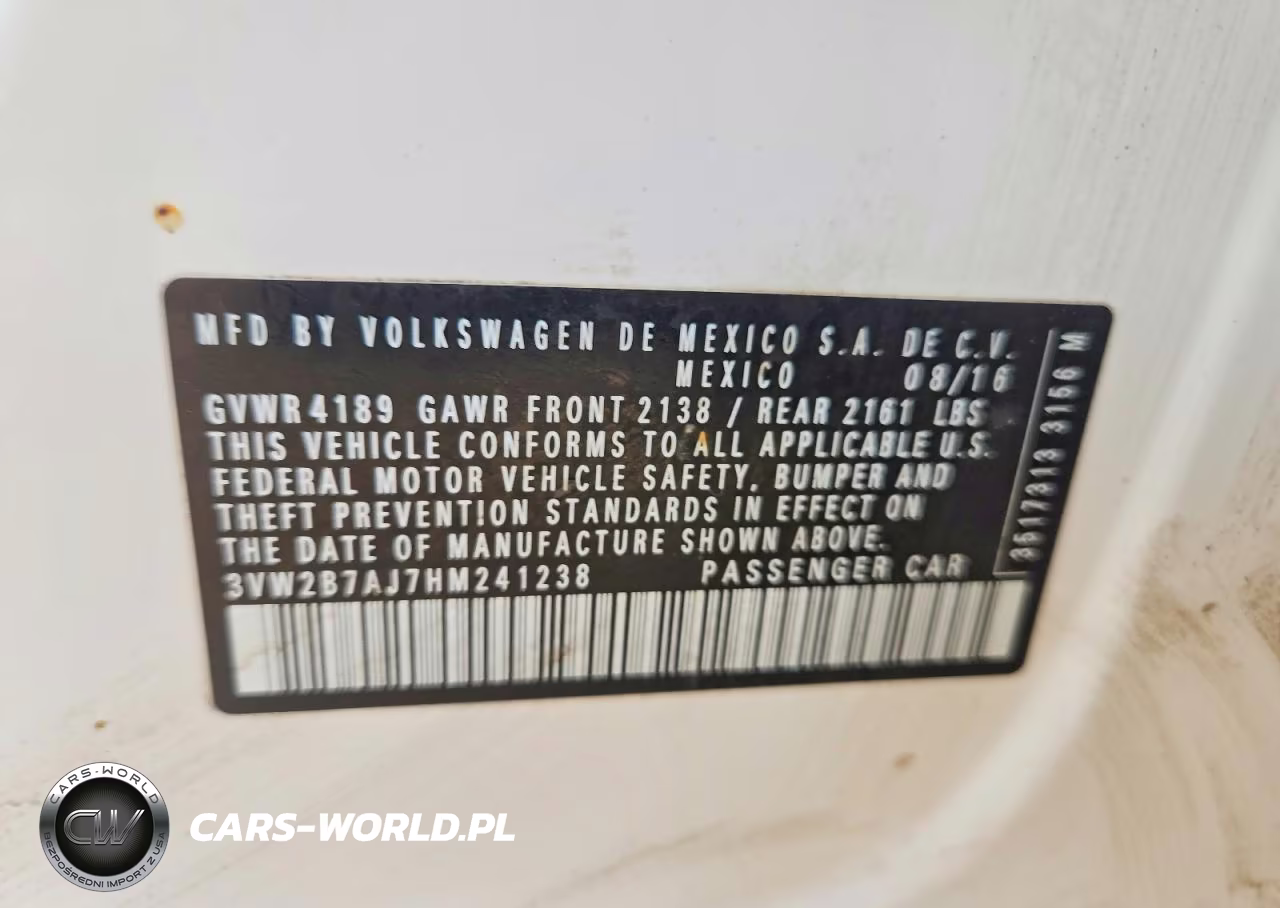 2017 Volkswagen Jetta S VIN:3VW2B7AJ7HM241238 - 12