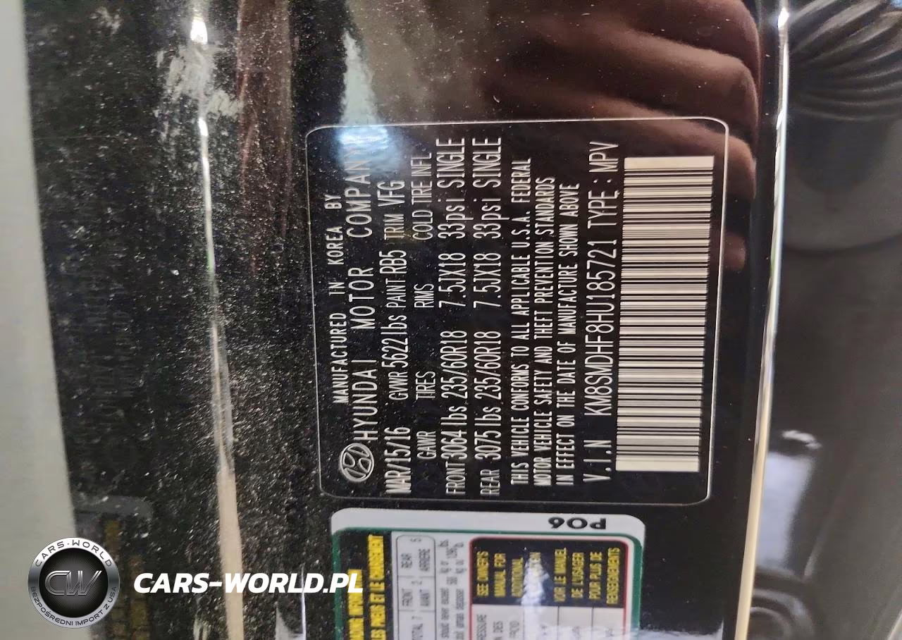 2017 Hyundai Santa Fe Se VIN:KM8SMDHF8HU185721 - 13
