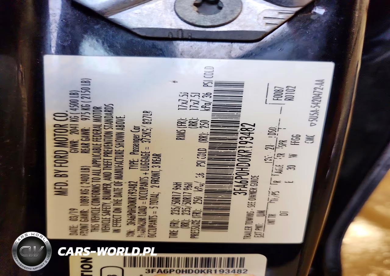 2019 Ford Fusion Se VIN:3FA6P0HD0KR193482 - 13