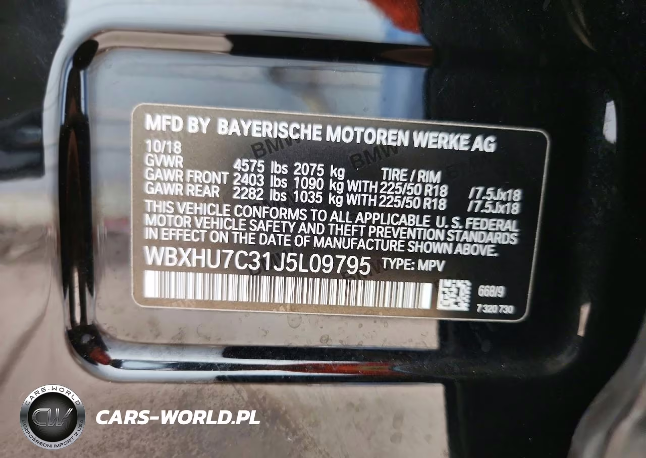 2018 BMW X1 Sdrive28I VIN:WBXHU7C31J5L09795 - 14