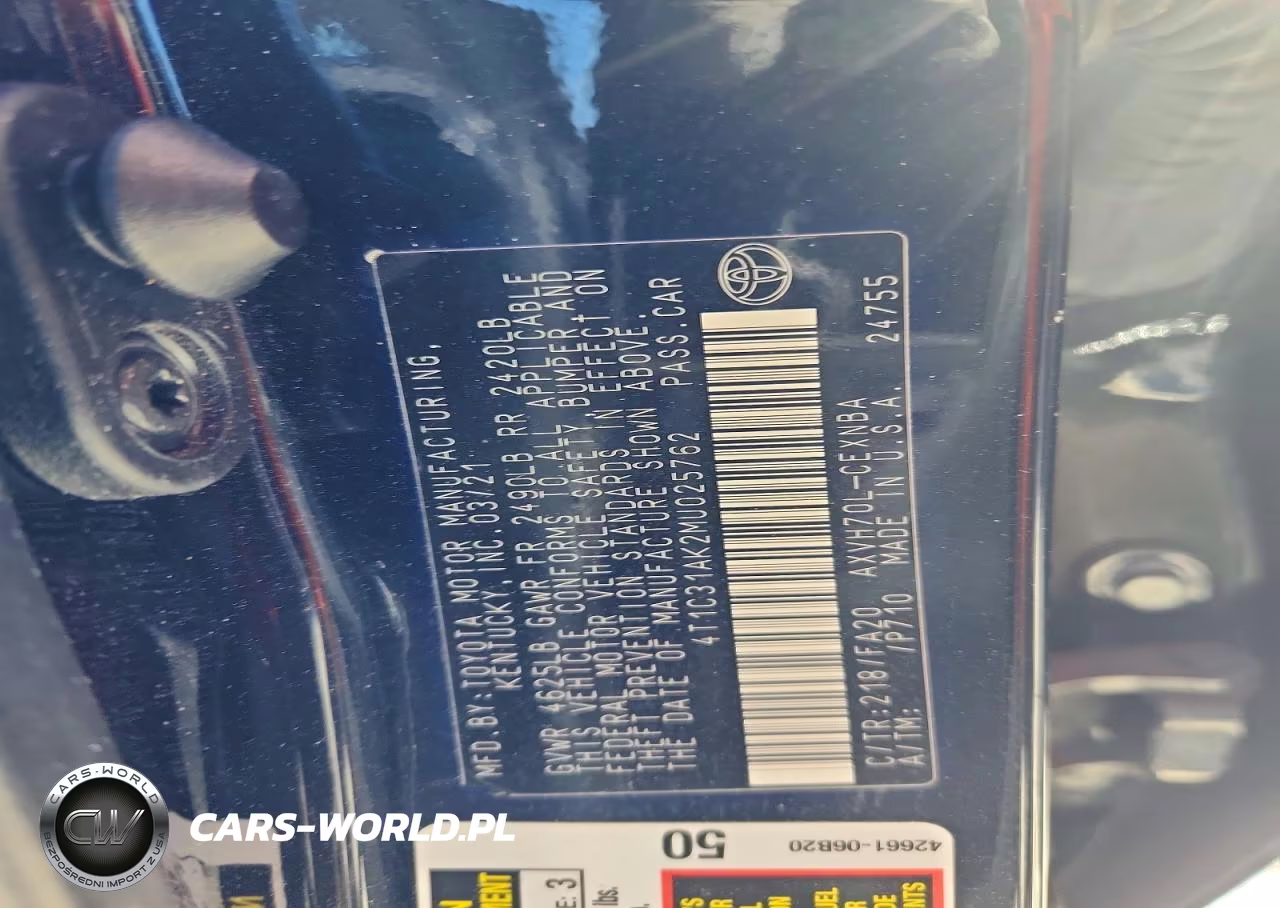 2021 Toyota Camry Le VIN:4T1C31AK2MU025762 - 12