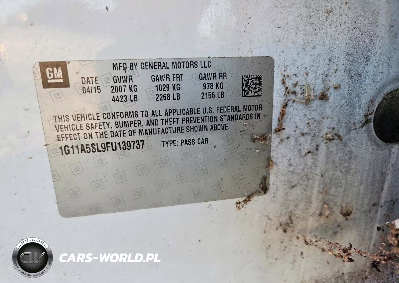 2015 Chevrolet Malibu Ls VIN:1G11A5SL9FU139737 - 12
