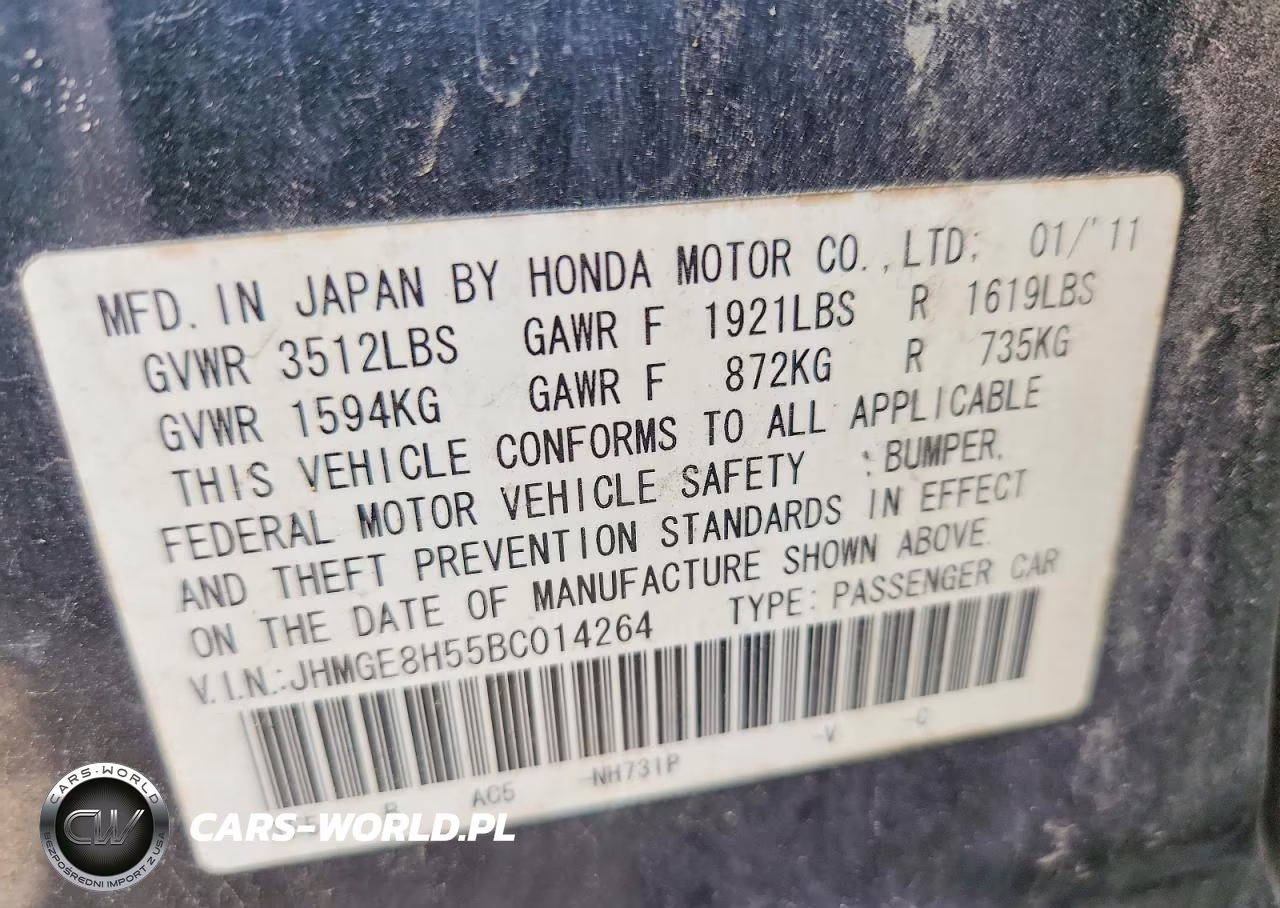 2011 Honda Fit Sport VIN:JHMGE8H55BC014264 - 13