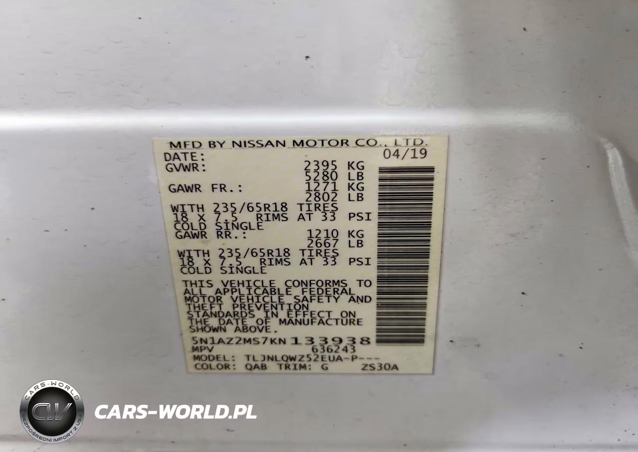 2019 Nissan Murano Sv VIN:5N1AZ2MS7KN133938 - 13