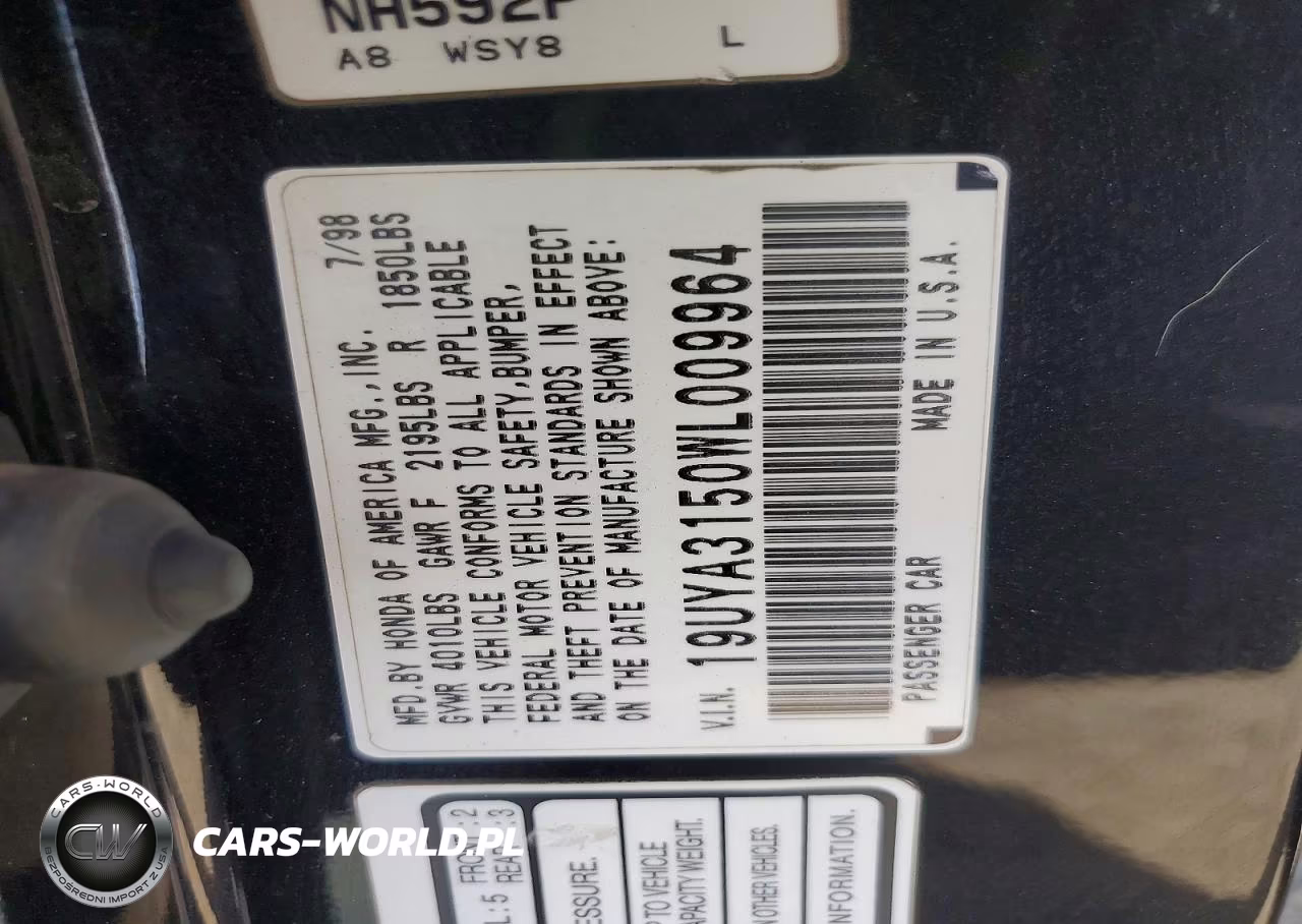 1998 Acura 2.3Cl VIN:19UYA3150WL009964 - 12