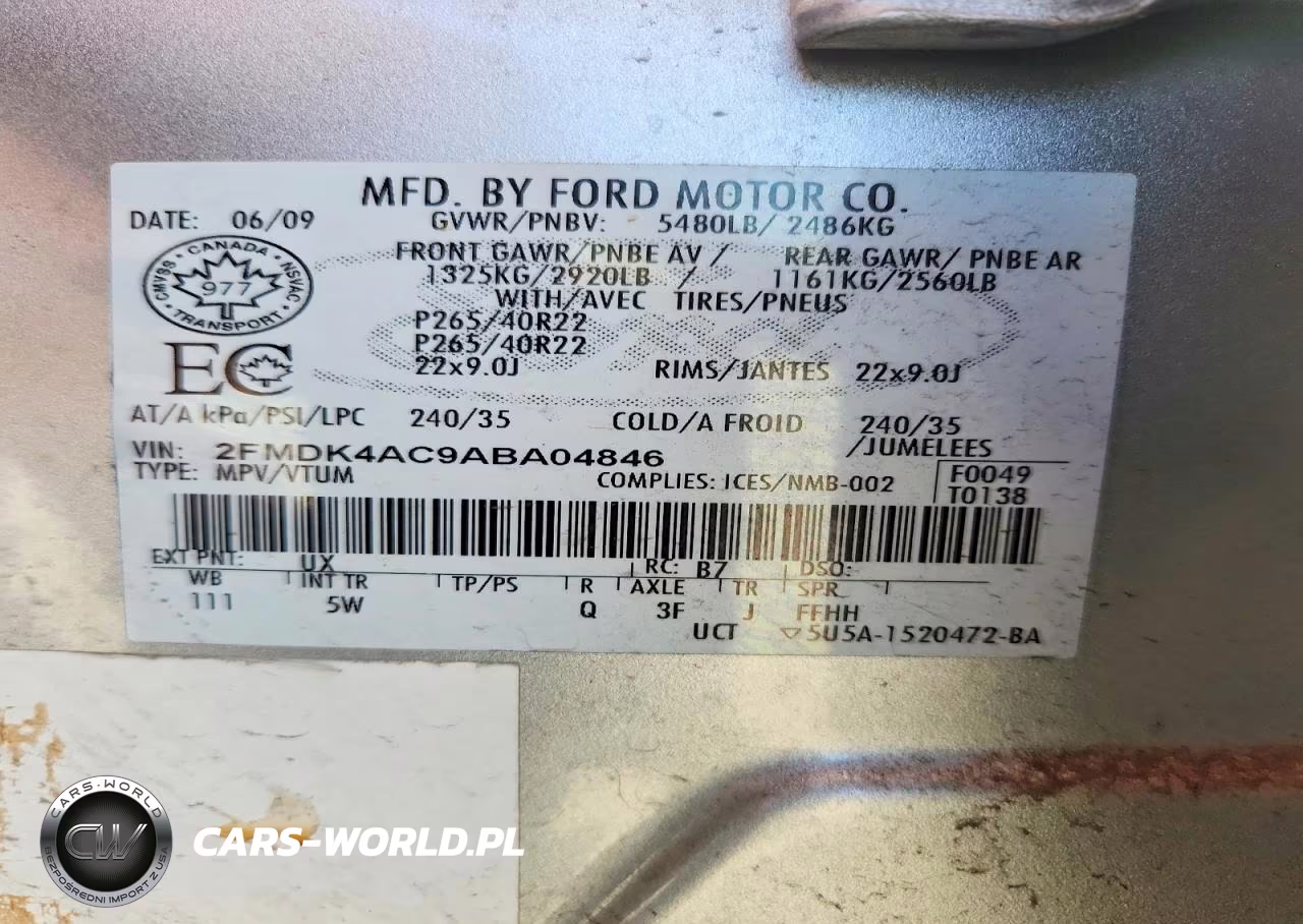 2010 Ford Edge Sport VIN:2FMDK4AC9ABA04846 - 13