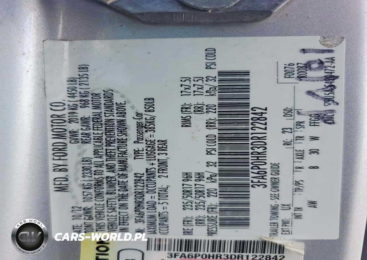 2013 Ford Fusion Se VIN:3FA6P0HR3DR122842 - 12