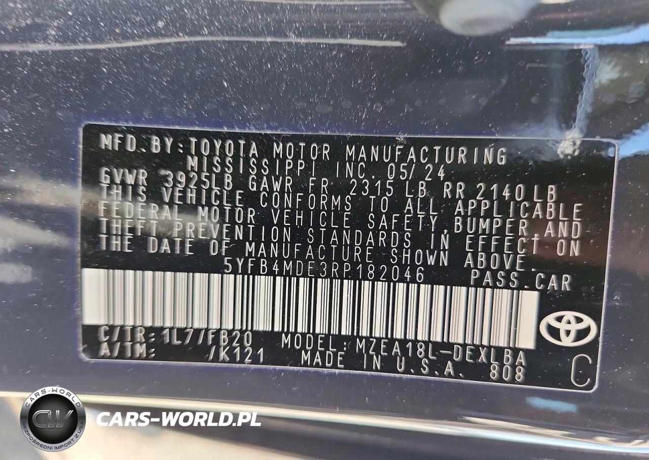 2024 Toyota Corolla Le VIN:5YFB4MDE3RP182046 - 12