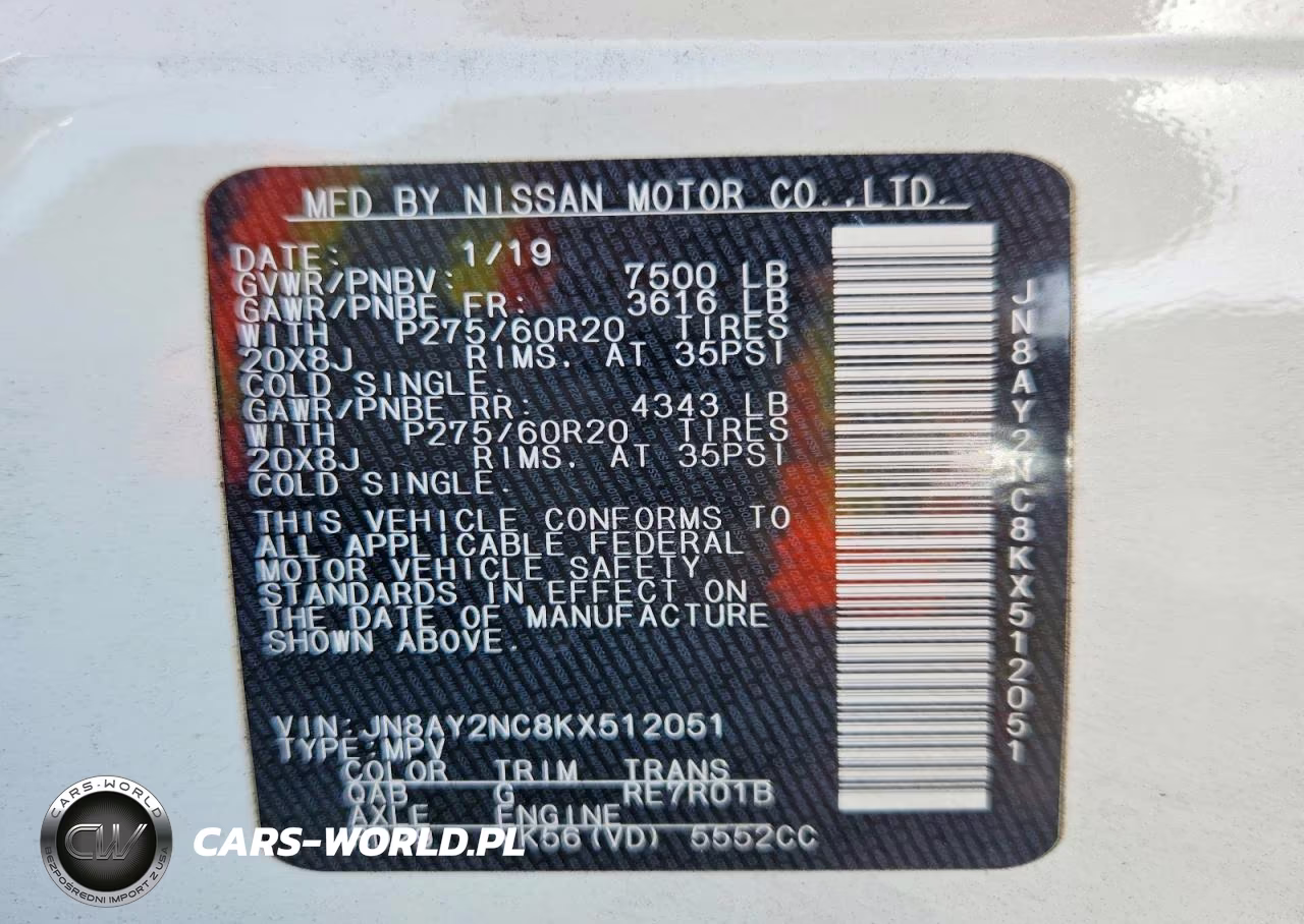 2019 Nissan Armada Sl VIN:JN8AY2NC8KX512051 - 14