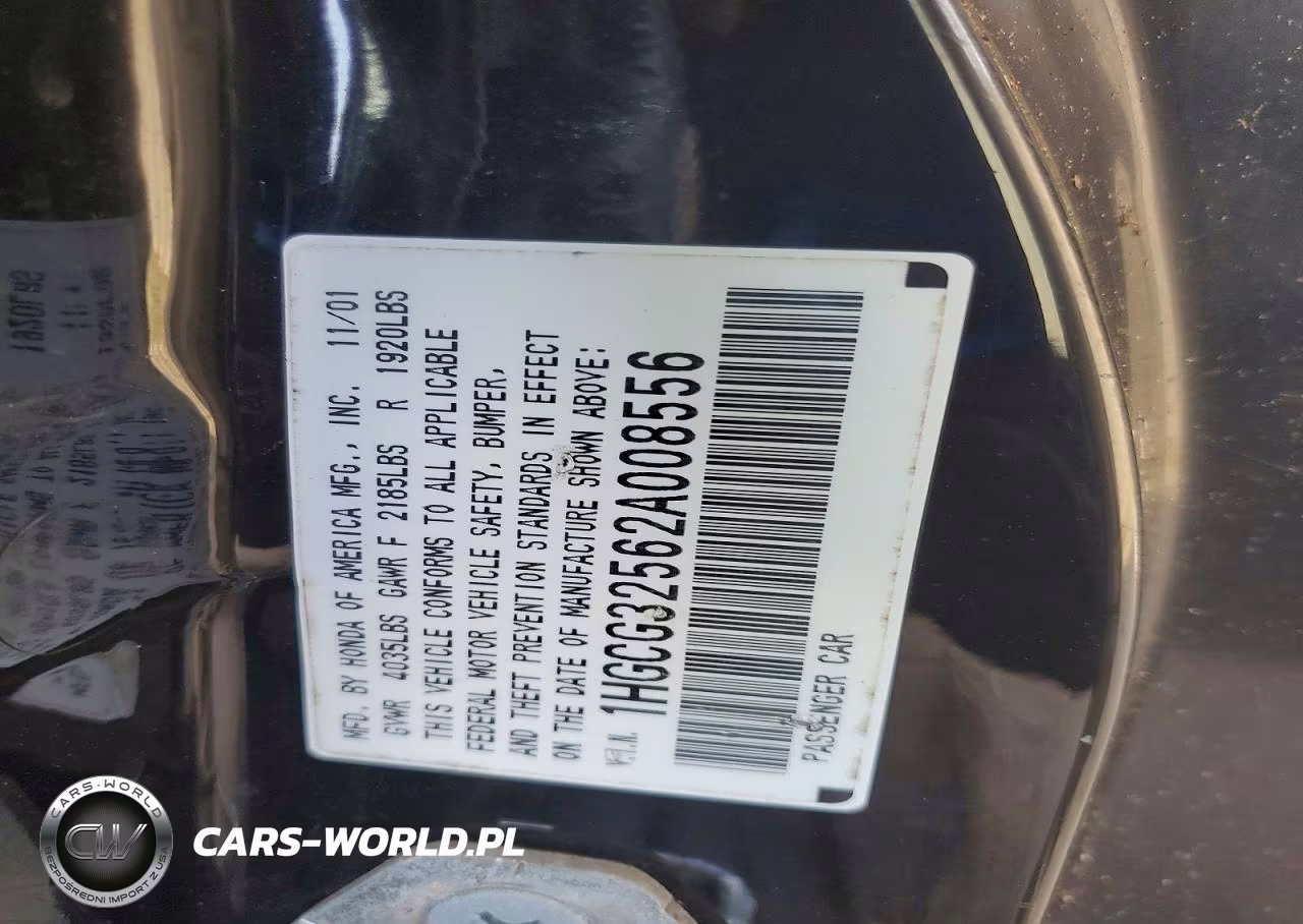 2002 Honda Accord Ex VIN:1HGCG32562A008556 - 12