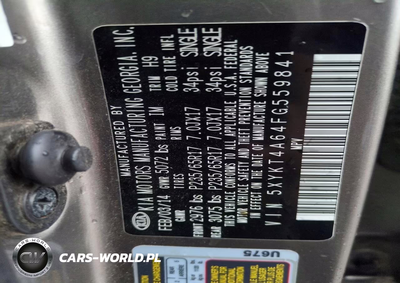 2015 Kia Sorento Lx VIN:5XYKT4A64FG559841 - 13