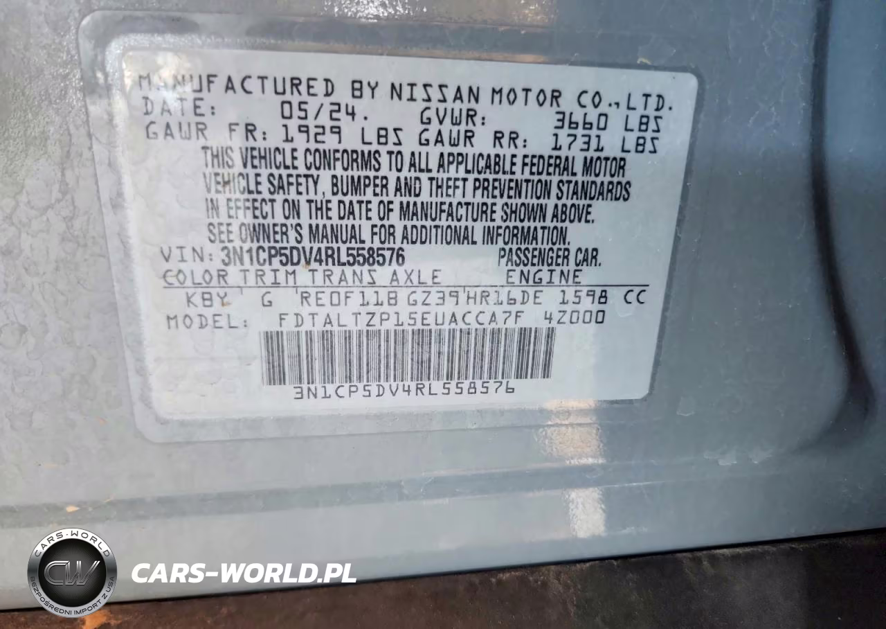 2024 Nissan Kicks Sr VIN:3N1CP5DV4RL558576 - 14