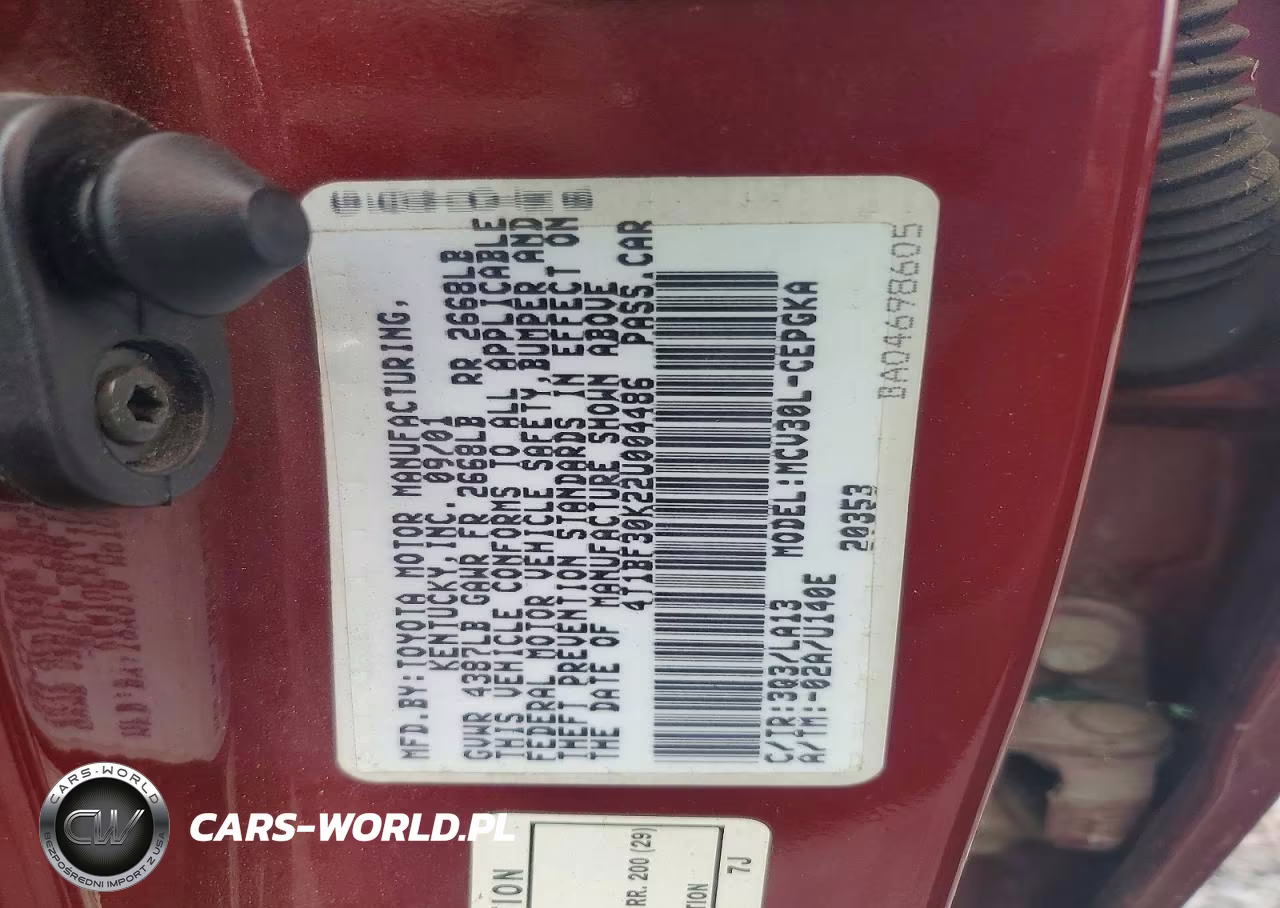 2002 Toyota Camry Xle V6 VIN:4T1BF30K22U004486 - 12