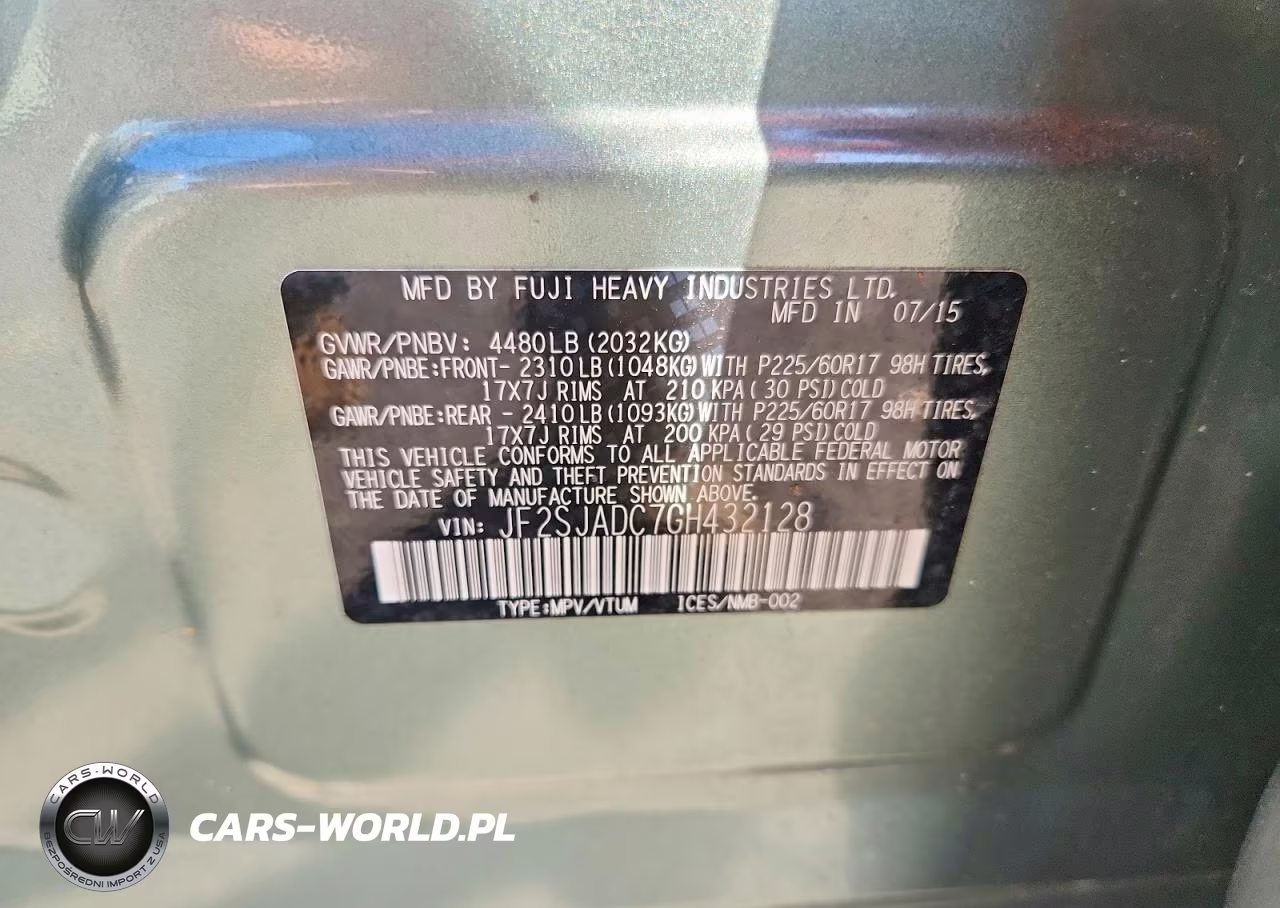 2016 Subaru Forester 2.5I Premium VIN:JF2SJADC7GH432128 - 13