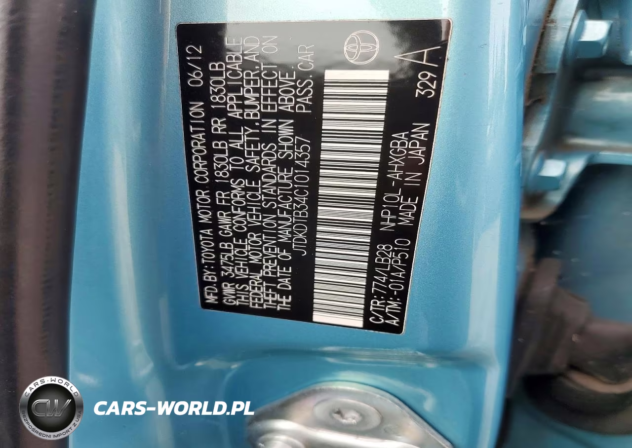 2012 Toyota Prius C Four VIN:JTDKDTB34C1014357 - 13