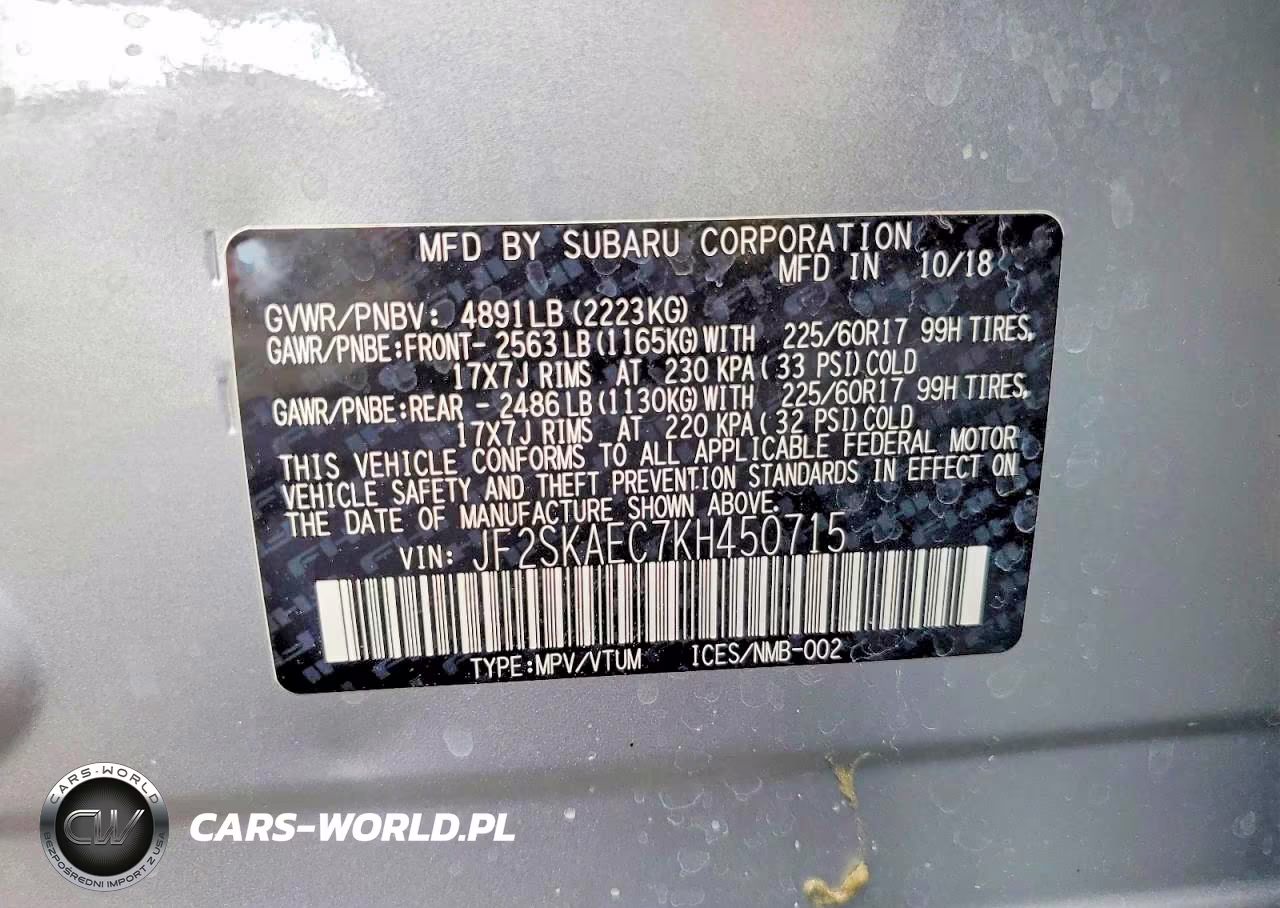 2019 Subaru Forester Premier VIN:JF1SKAEC7KH450715 - 13