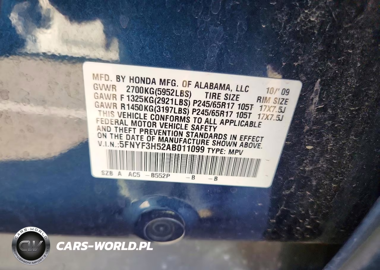 2010 Honda Pilot Exl VIN:5FNYF3H52AB011099 - 12