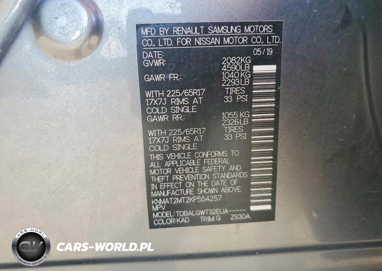 2019 Nissan Rogue Sv VIN:KNMAT2MT2KP554257 - 13
