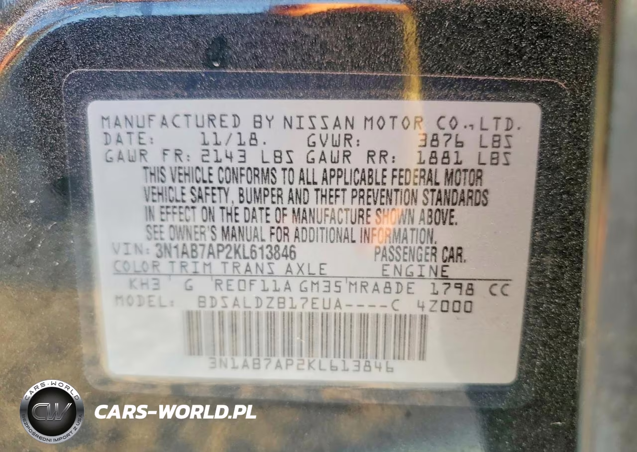 2019 Nissan Sentra Sv VIN:3N1AB7AP2KL613846 - 12