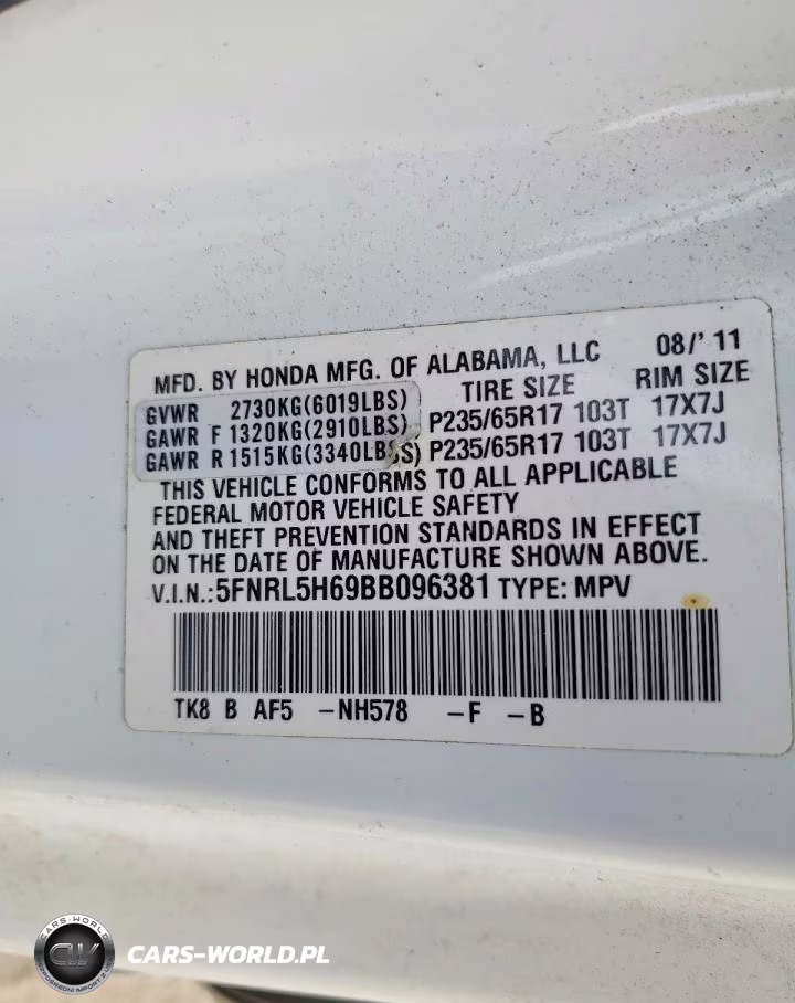 2011 Honda Odyssey Exl VIN:5FNRL5H69BB096381 - 13
